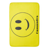 Retro Yellow Happy Face Lächelndes Muster Badematte (Vorderseite Vertikal)