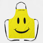 Retro Yellow Happy Face Lächelndes Muster Schürze (Vorderseite)