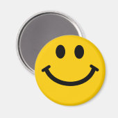 Retro Yellow Happy Face Magnet (Vorderseite/Rückseite)