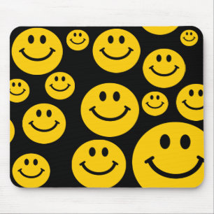 Retro Yellow Happy Face Mousepad