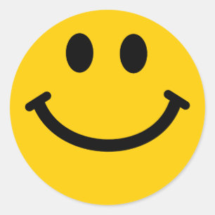 Retro Yellow Happy Face Runder Aufkleber