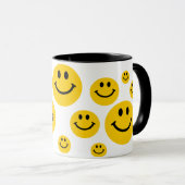 Retro Yellow Happy Face Tasse (VorderseiteRechts)