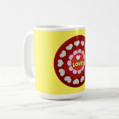 Retro Yellow Heart Liebe Tasse Cup (Vorderseite Links)