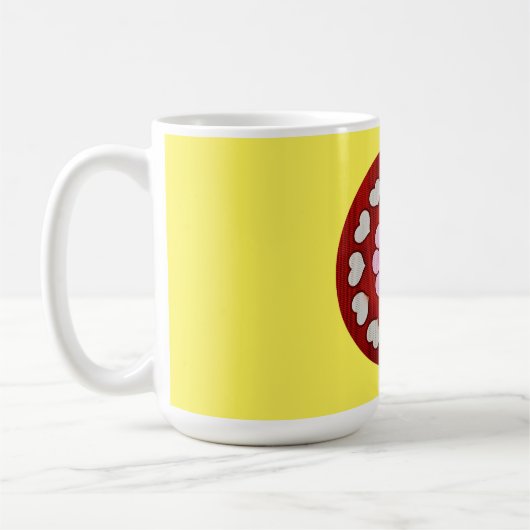 Retro Yellow Heart Liebe Tasse Cup (Links)