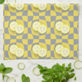 Retro Yellow Lemon Slices Fruchtmuster Geschirrtuch (Gefaltet)