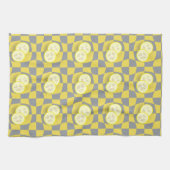 Retro Yellow Lemon Slices Fruchtmuster Geschirrtuch (Horizontal)