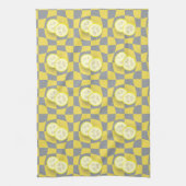 Retro Yellow Lemon Slices Fruchtmuster Geschirrtuch (Vertikal)