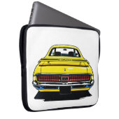 Retro Yellow Muscle Car Rear Pop Art Illustration Laptopschutzhülle (Vorne Rechts)