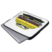 Retro Yellow Muscle Car Rear Pop Art Illustration Laptopschutzhülle (Vorne Knopf)