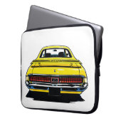 Retro Yellow Muscle Car Rear Pop Art Illustration Laptopschutzhülle (Vorderseite Links)