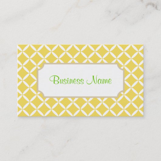 Retro Yellow Muster Business Card Visitenkarte (Vorderseite)