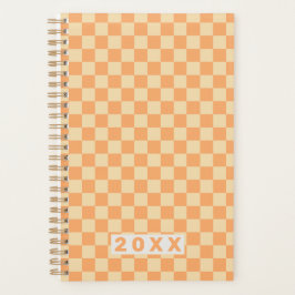 Retro Yellow Orange Checkerboard 2026 Planer