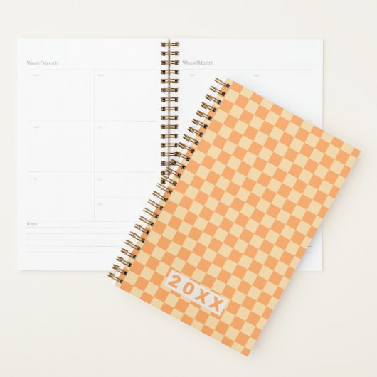 Retro Yellow Orange Checkerboard 2026 Planer (Anzeige)