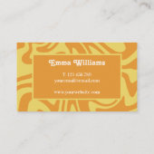 Retro Yellow Orange Modern Business Card Visitenkarte (Rückseite)