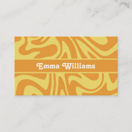 Retro Yellow Orange Modern Business Card Visitenkarte