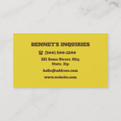 Retro Yellow Private Investigator Visitenkarte (Rückseite)