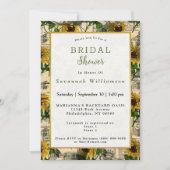 Retro Yellow Sunflower Newspaper Brautparty Einladung (Vorderseite)