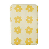 Retro Yellow Tropical Simple Blume Pattern Badematte (Vorderseite Vertikal)