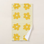 Retro Yellow Tropical Simple Blume Pattern Badhandtuch Set (Handtuch)