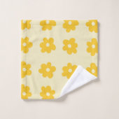 Retro Yellow Tropical Simple Blume Pattern Badhandtuch Set (Waschlappen)