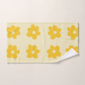 Retro Yellow Tropical Simple Blume Pattern Badhandtuch Set (Handtuch)