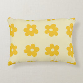 Retro Yellow Tropical Simple Blume Pattern Dekokissen