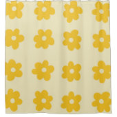Retro Yellow Tropical Simple Blume Pattern Duschvorhang (Vorderseite)