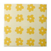 Retro Yellow Tropical Simple Blume Pattern Fliese (Vorderseite)