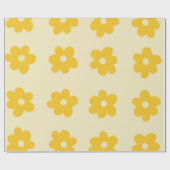 Retro Yellow Tropical Simple Blume Pattern Geschenkpapier (Flach)