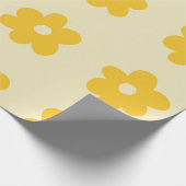 Retro Yellow Tropical Simple Blume Pattern Geschenkpapier (Ecke)