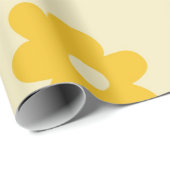 Retro Yellow Tropical Simple Blume Pattern Geschenkpapier (Rolleneckpunkt)
