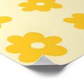 Retro Yellow Tropical Simple Blume Pattern Poster (Ecke)