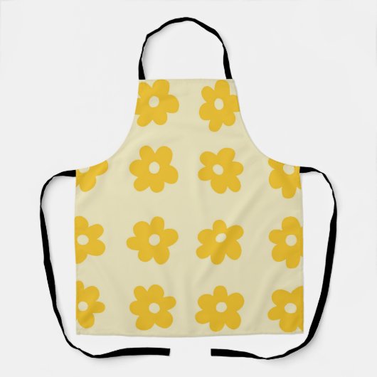 Retro Yellow Tropical Simple Blume Pattern Schürze (Vorderseite)