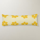 Retro Yellow Tropical Simple Blume Pattern Seitenschläferkissen (Rückseite)