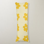 Retro Yellow Tropical Simple Blume Pattern Seitenschläferkissen (Vorderseite Vertikal)