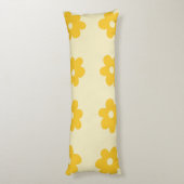 Retro Yellow Tropical Simple Blume Pattern Seitenschläferkissen (Rückseite (Vertikal))