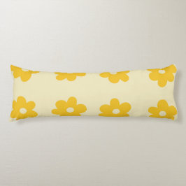 Retro Yellow Tropical Simple Blume Pattern Seitenschläferkissen