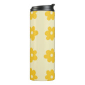 Retro Yellow Tropical Simple Blume Pattern Thermosbecher (Nach links gedreht)