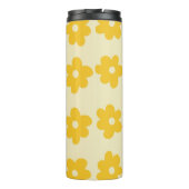 Retro Yellow Tropical Simple Blume Pattern Thermosbecher (Rückseite)