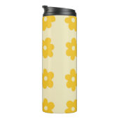 Retro Yellow Tropical Simple Blume Pattern Thermosbecher (Nach rechts gedreht)