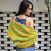 Retro Yellow und Blue Douglas Tartan, kundenspezif Strandtuch