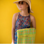 Retro Yellow und Blue Douglas Tartan, kundenspezif Strandtuch