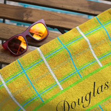 Retro Yellow und Blue Douglas Tartan, kundenspezif