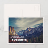 Retro-Yellowstone-Grüße-Büffel-Weide-Decke Postkarte (Vorne/Hinten)