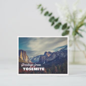 Retro-Yellowstone-Grüße-Büffel-Weide-Decke Postkarte (Stehend Vorderseite)