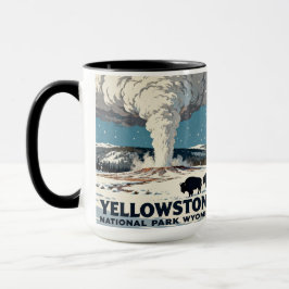 Retro Yellowstone National Park Bison Gift Tasse