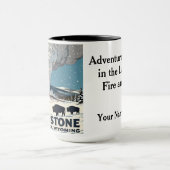 Retro Yellowstone National Park Bison Gift Tasse (Zentrum)