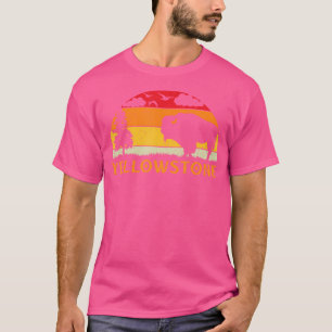Retro Yellowstone Nationalpark Bison Büffel Wander T-Shirt