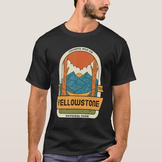 Retro Yellowstone Nationalpark Colorful Wild Air T-Shirt (Vorderseite)