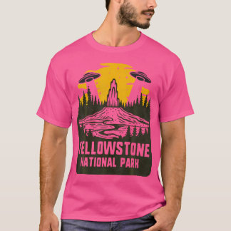 Retro Yellowstone Nationalpark Kryptid Ufo Abduct T-Shirt